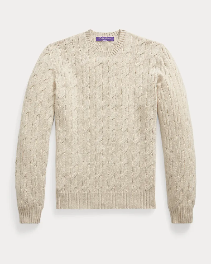 Ralph Lauren Kaschmirpullover mit Zopfmuster Gold