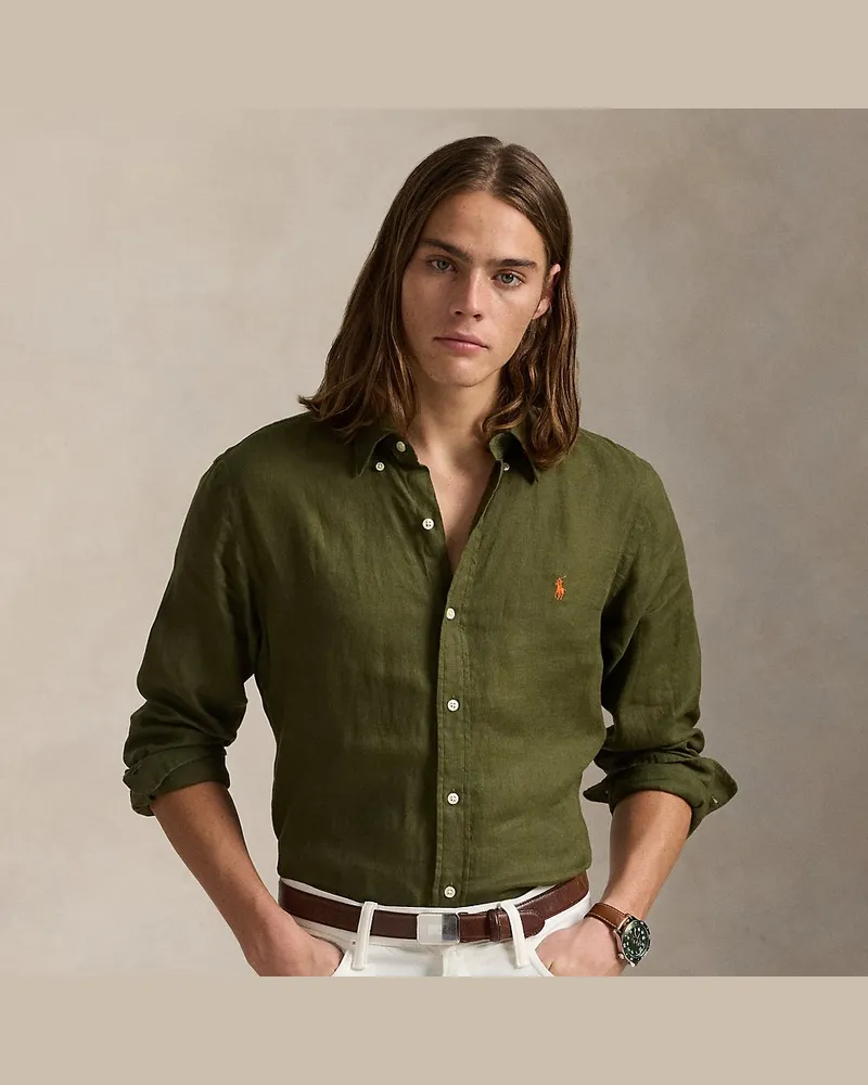 Ralph Lauren Custom-Fit Leinenhemd Green