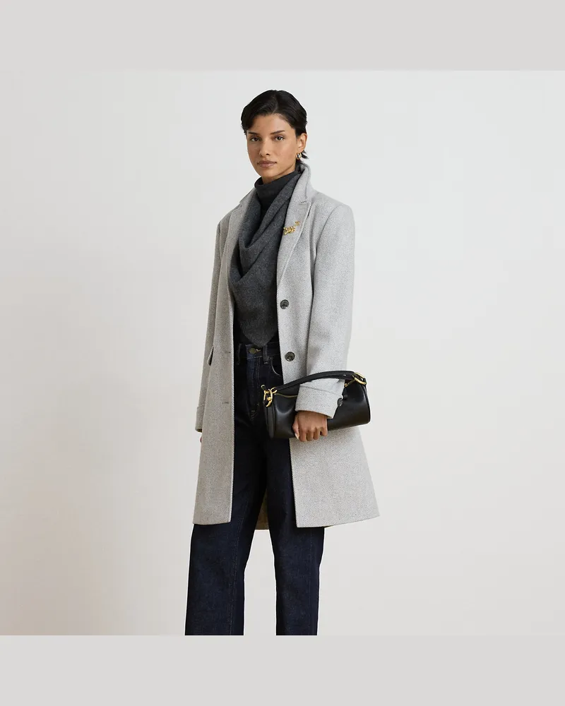 Ralph Lauren Mantel mit Fischgratmuster Cream