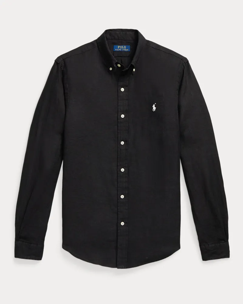 Ralph Lauren Slim-Fit Leinenhemd Black