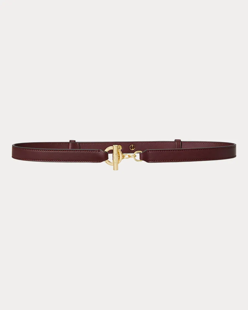 Ralph Lauren Schmaler Knebelgürtel aus Leder Red