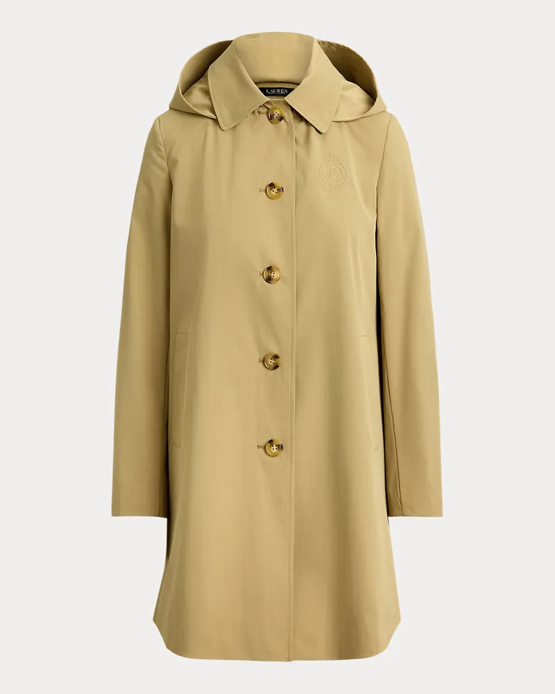 Ralph Lauren Balmacaan-Mantel mit gesticktem Wappen Tan