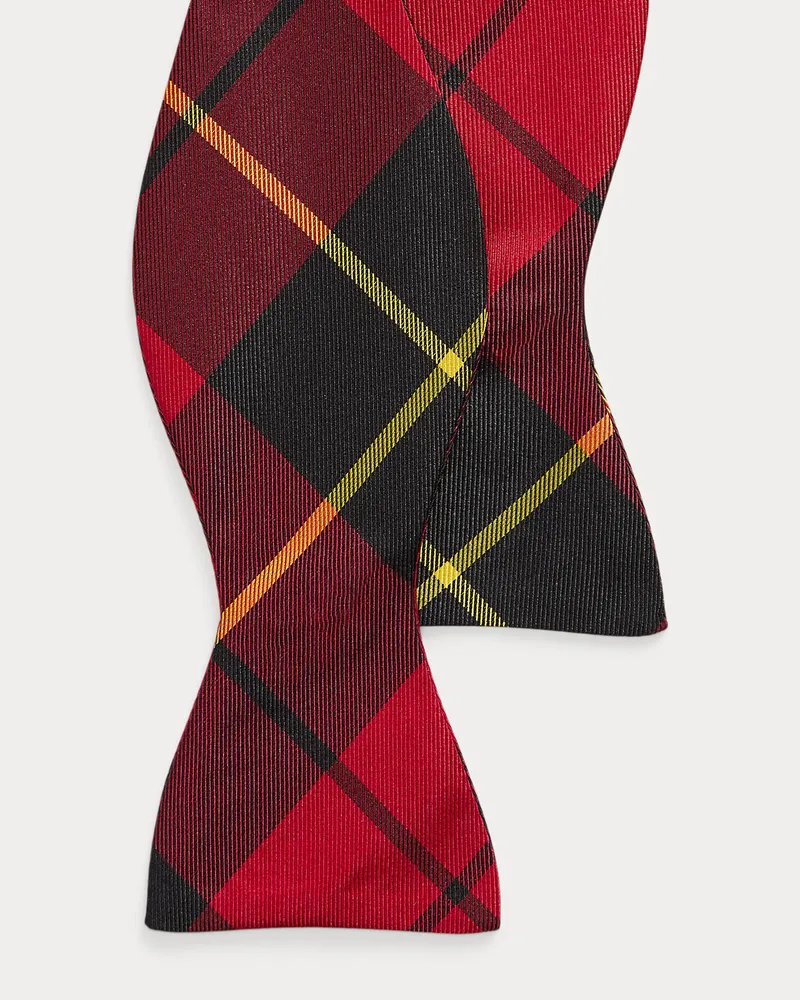Ralph Lauren Karierte Fliege aus Seide Red