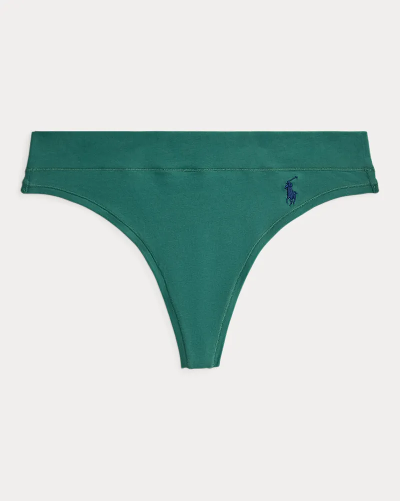 Ralph Lauren String-Tanga aus Baumwollstretch Green