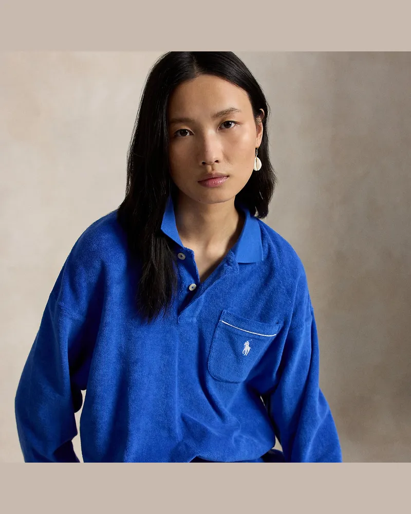 Ralph Lauren Langärmliges Poloshirt aus Frottee Blue
