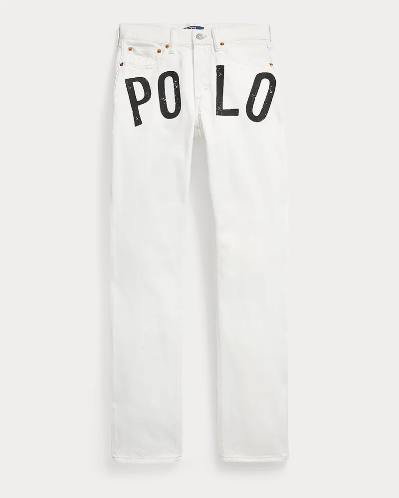 Ralph Lauren Relaxed-Straight-Fit Jeans mit Logo Cream