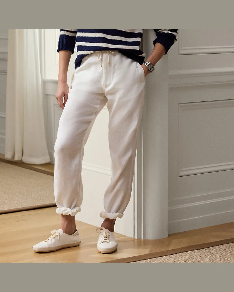 Ralph Lauren Handgeschneiderte Leinenhose Cream