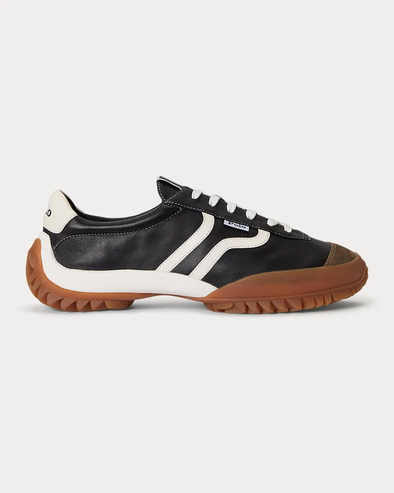 Ralph Lauren Leder-Sneaker mit Profilsohle Black