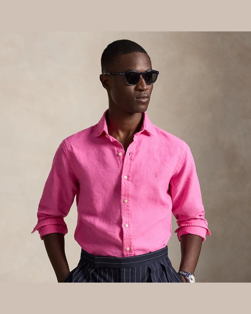 Ralph Lauren Custom-Fit Leinenhemd Pink