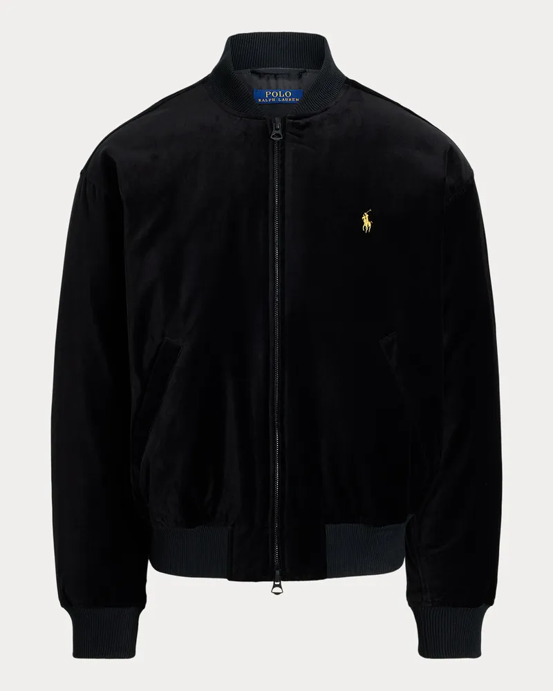 Ralph Lauren Daunen-Fliegerjacke aus Samt Black