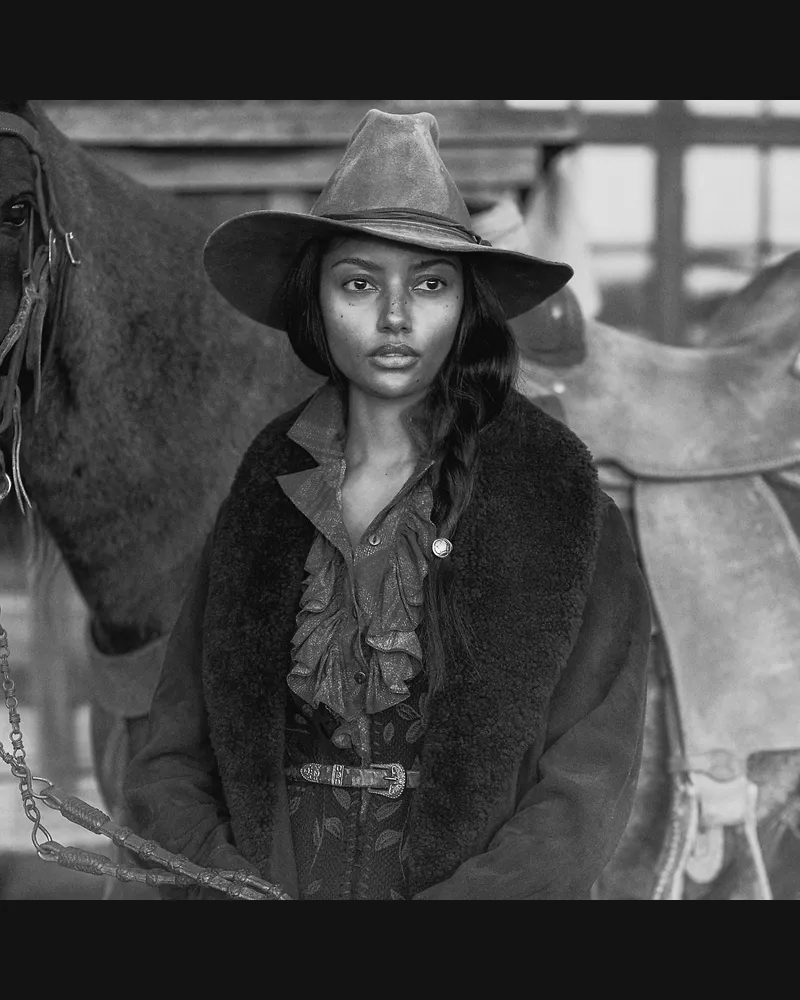 Ralph Lauren Bluse aus Baumwollvoile mit Karomuster Grey