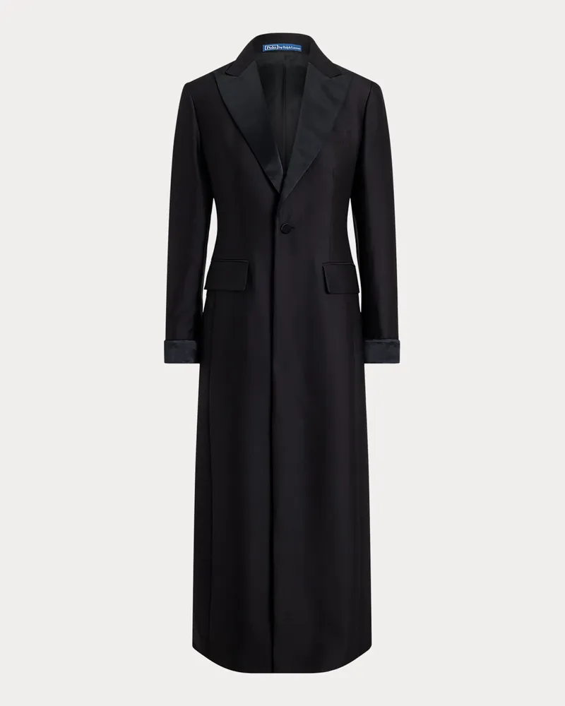 Ralph Lauren Smoking-Duster aus Woll-Seiden-Crêpe Black