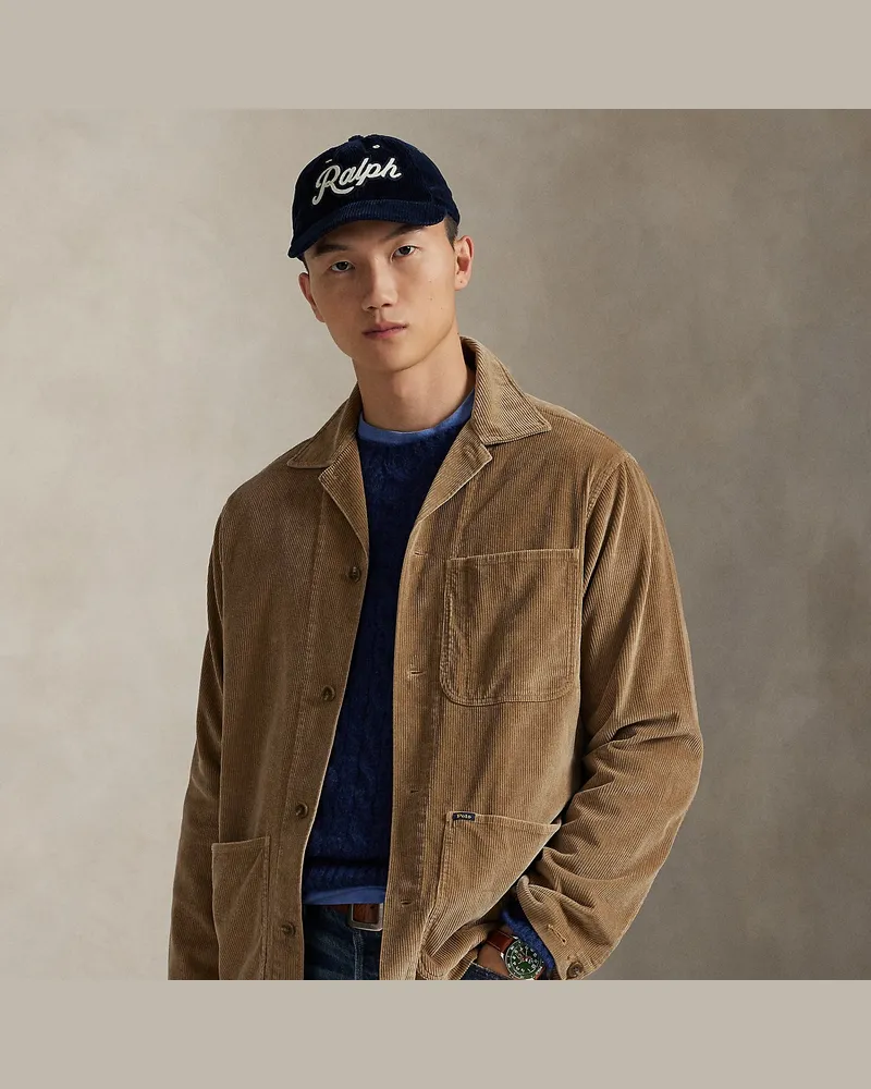 Ralph Lauren Utility-Hemdjacke aus Kordsamt Tan