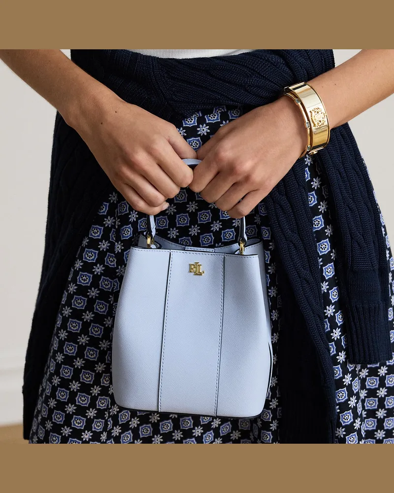 Ralph Lauren Kleine Beuteltasche Reese aus Leder Blue