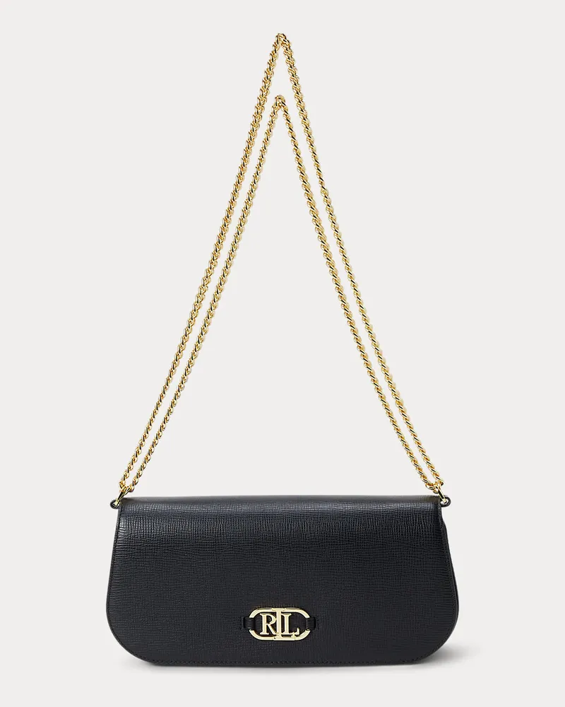 Ralph Lauren Schultertasche Rylan aus Saffianleder Black