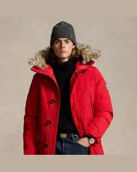 Ralph Lauren Daunenmantel mit Kapuze und Besatz Red