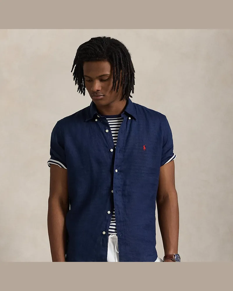Ralph Lauren Custom-Fit Leinenhemd Blue