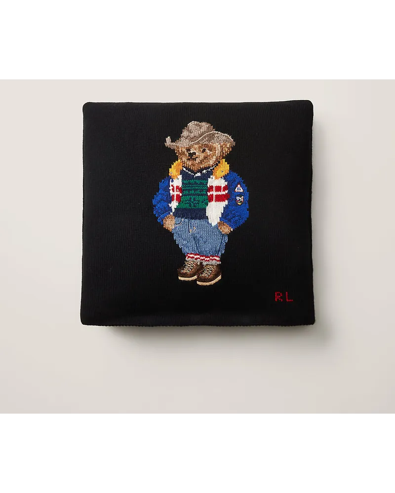 Ralph Lauren Home Wurfkissen mit Ski Polo Bear Black