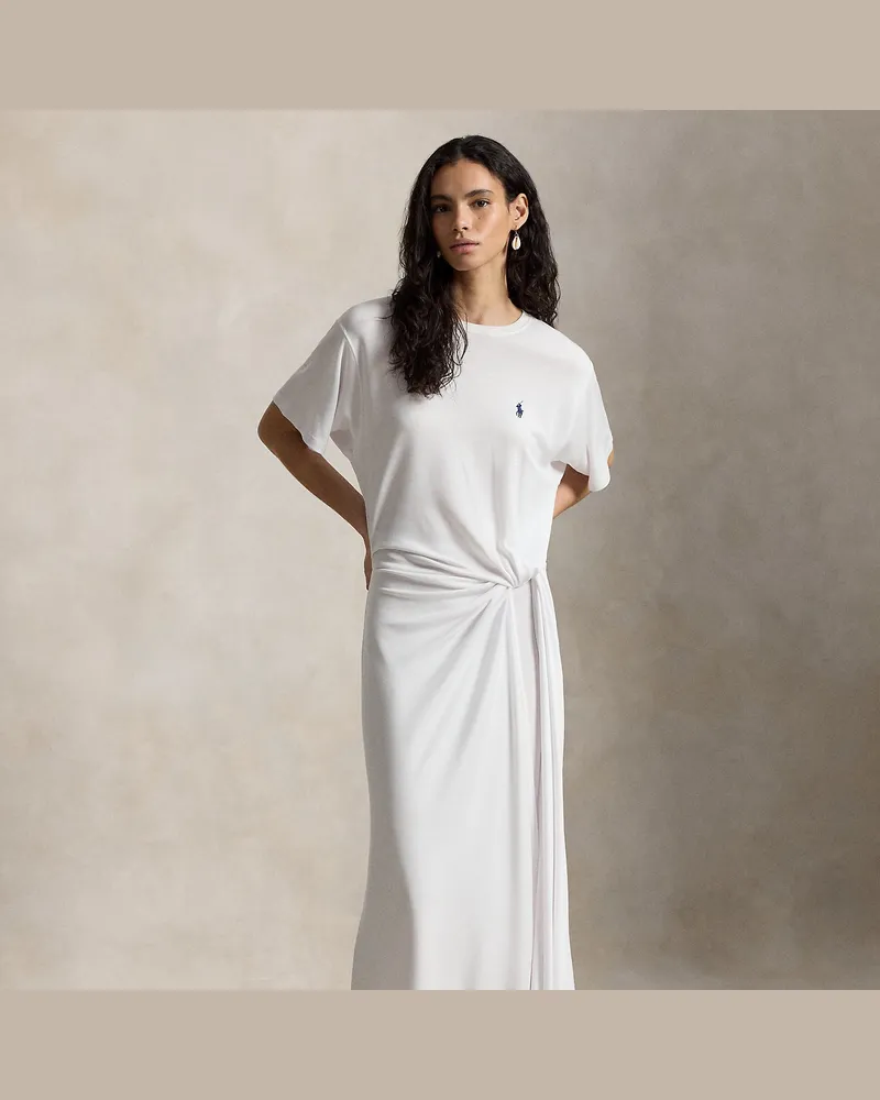 Ralph Lauren T-Shirt-Kleid mit Twist-Detail White