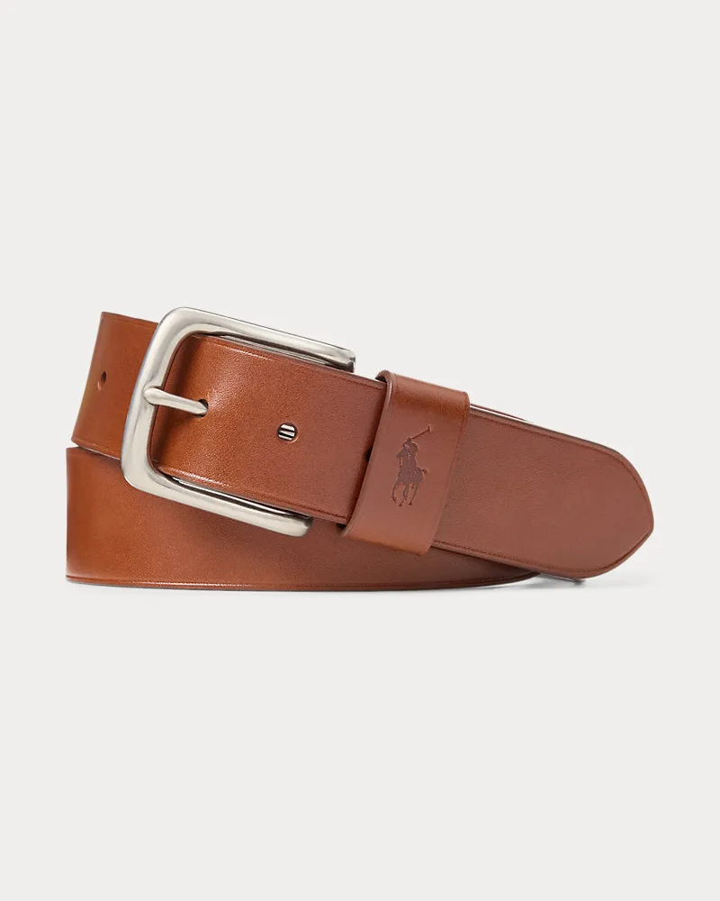Ralph Lauren Gürtel aus Narbenleder Tan