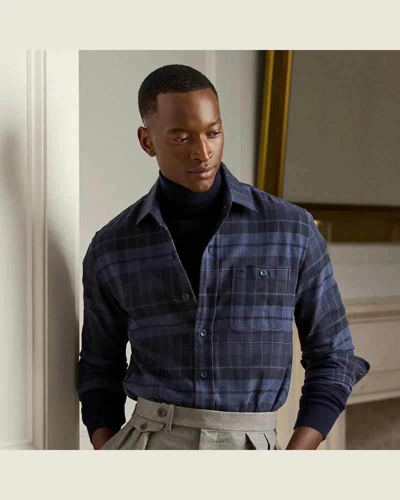 Ralph Lauren Kariertes Hemd aus Twill Blue