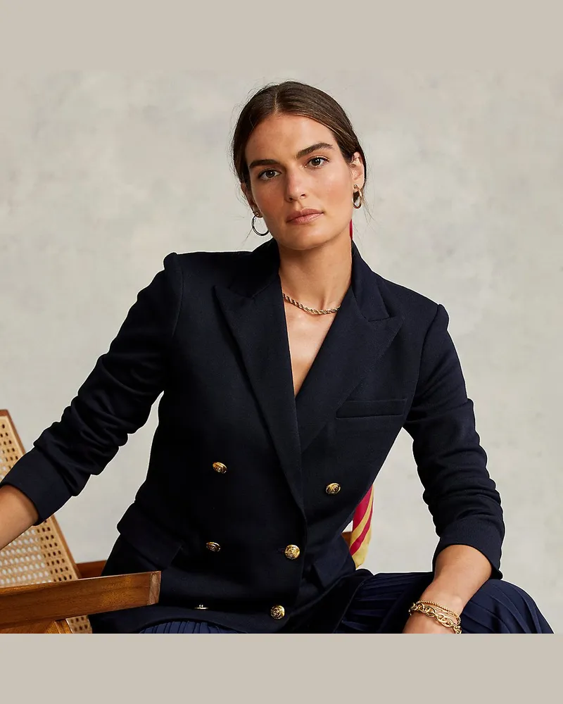 Ralph Lauren Zweireihiger Jerseyblazer Blue