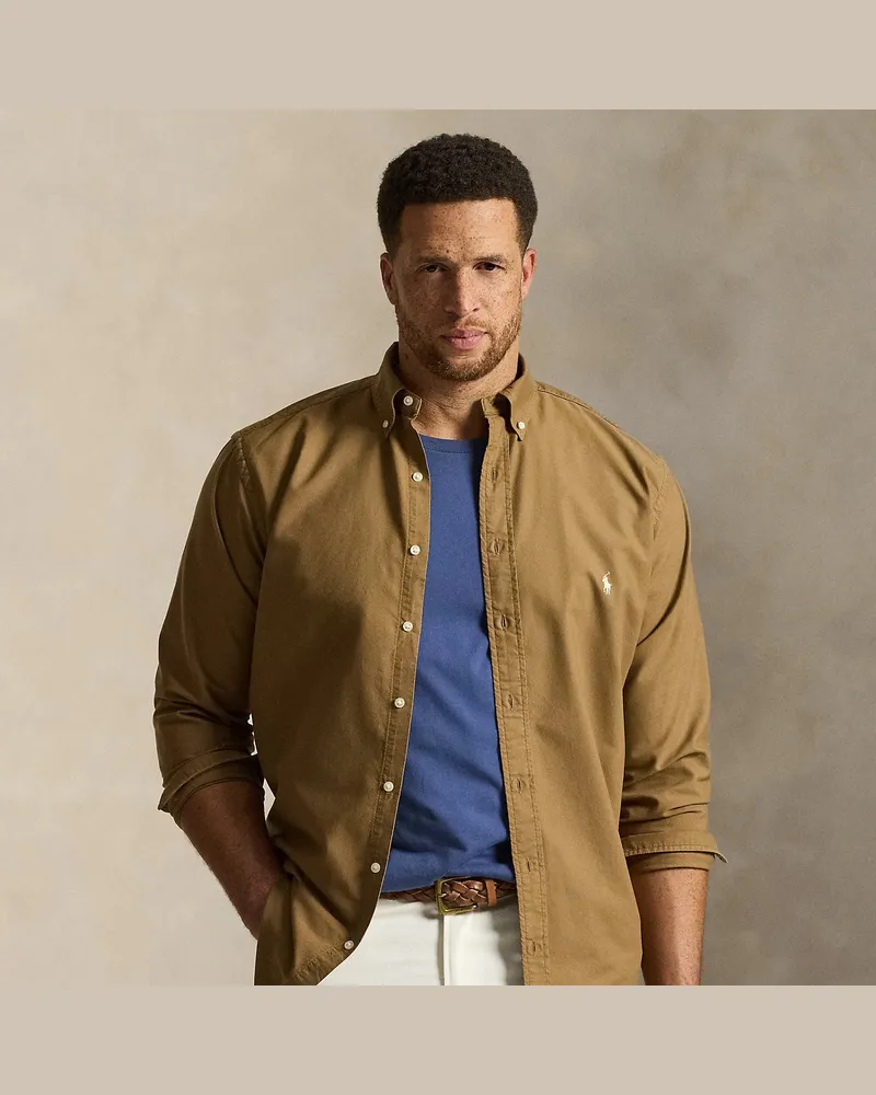 Ralph Lauren Große Größen - Konfektioniert gefärbtes Oxfordhemd Brown