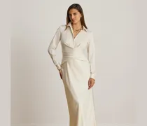 Charmeuse-Abendkleid mit Knopfleiste