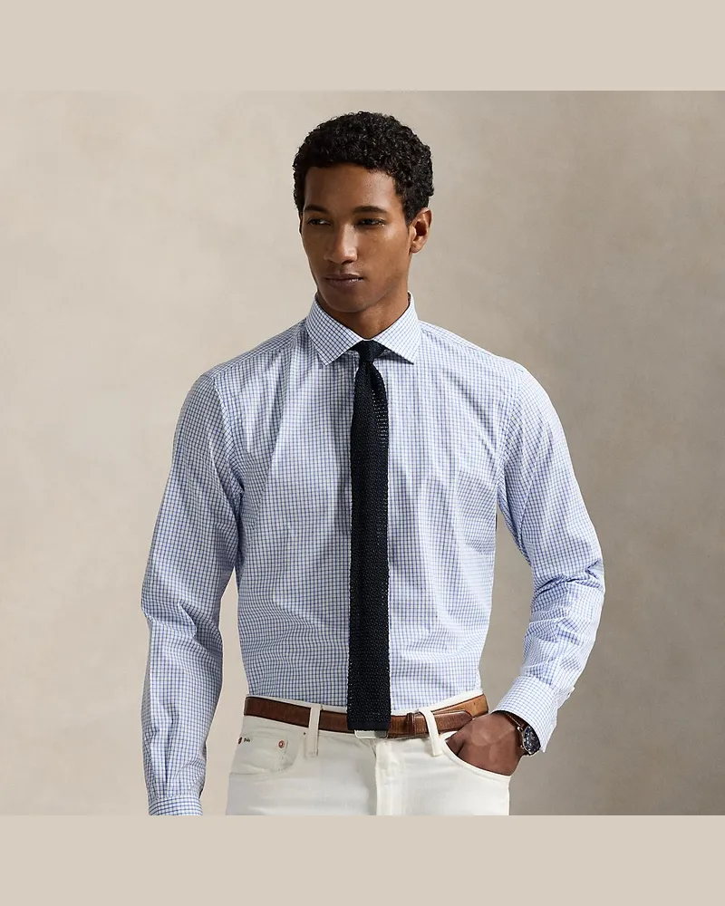 Ralph Lauren Kariertes Classic-Fit Popelinehemd White
