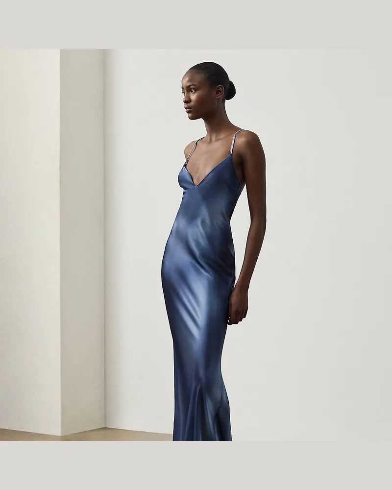 Ralph Lauren Abendkleid Autumn aus Charmeuse Blue
