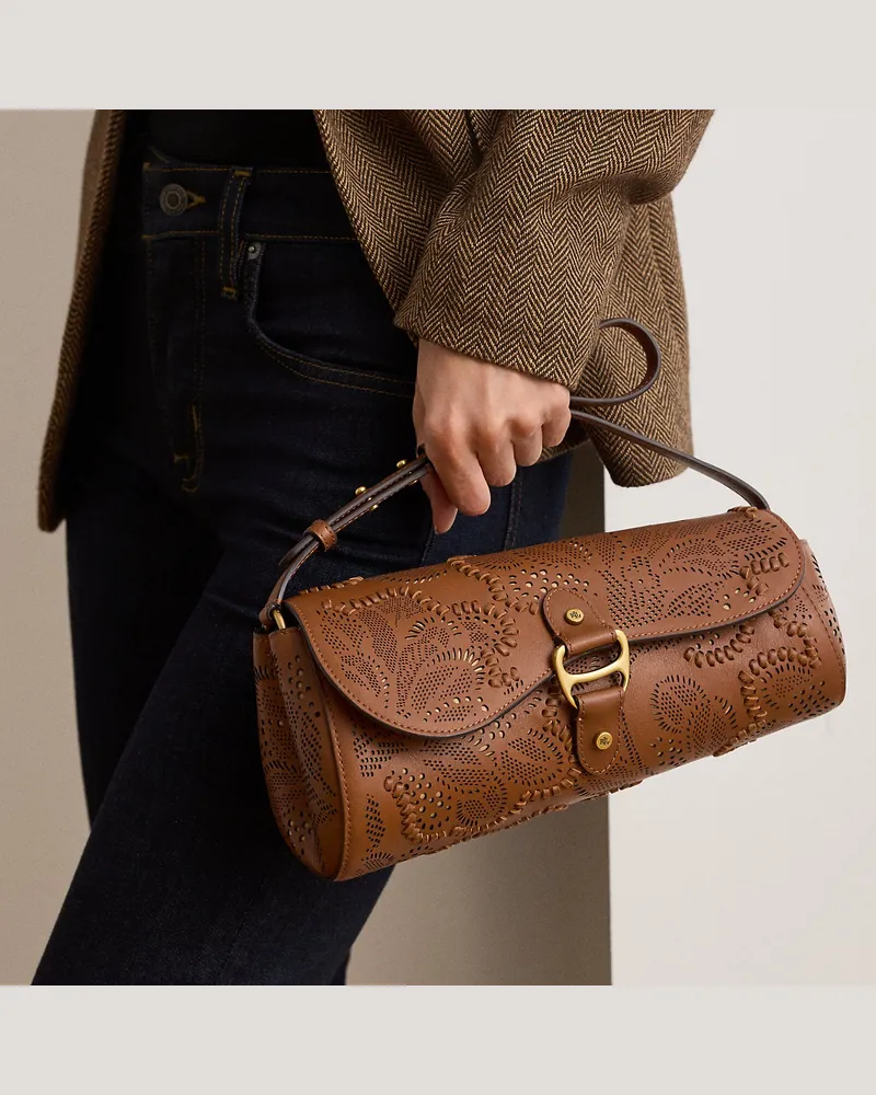 Ralph Lauren Mittelgroße Tasche Tasha mit Zierdetails Brown