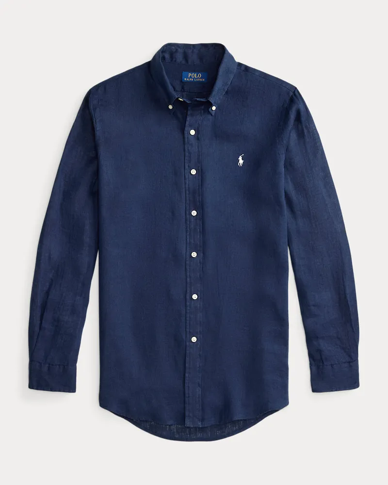 Ralph Lauren Custom-Fit Leinenhemd Blue