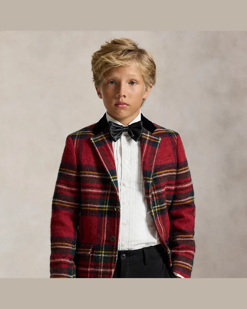 Ralph Lauren Karierte Polo-Tweedjacke mit Samtkragen Multi