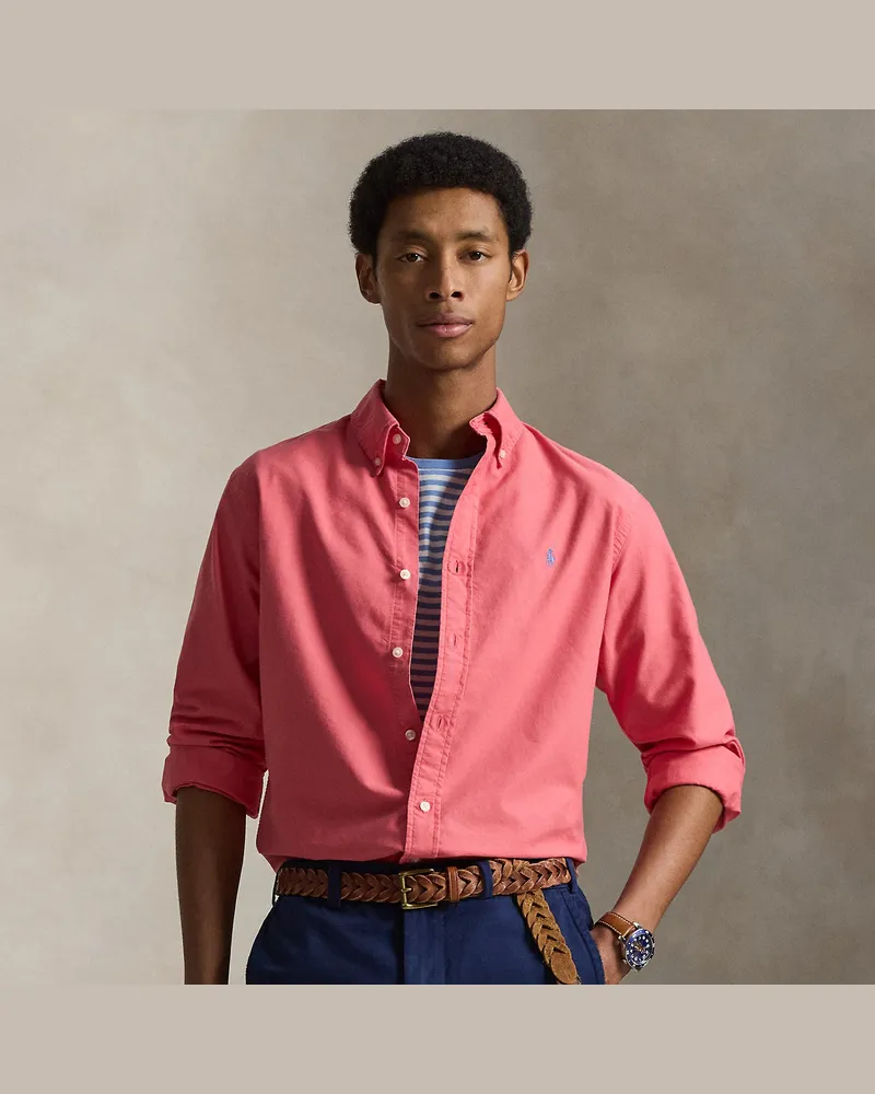 Ralph Lauren Gefärbtes Custom-Fit Oxfordhemd Red
