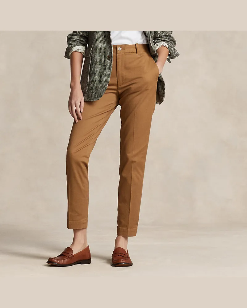Ralph Lauren Slim-Fit Twill-Chinos in 3/4-Länge Tan