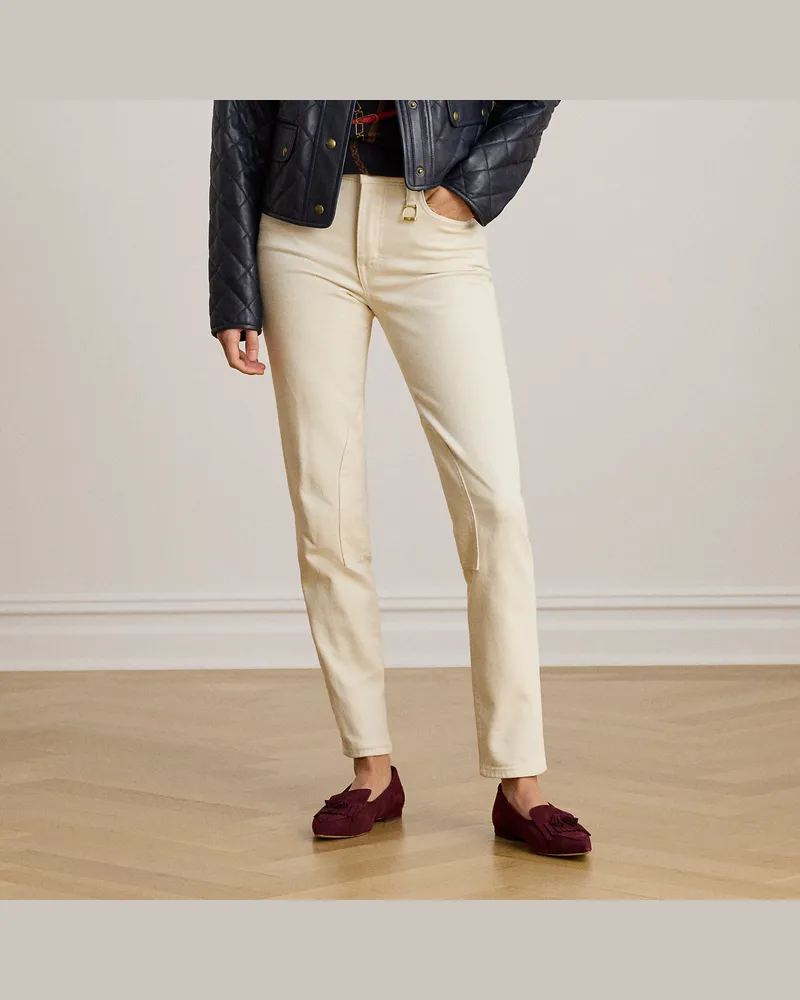 Ralph Lauren Skinny-Fit Jeans in Knöchellänge Cream
