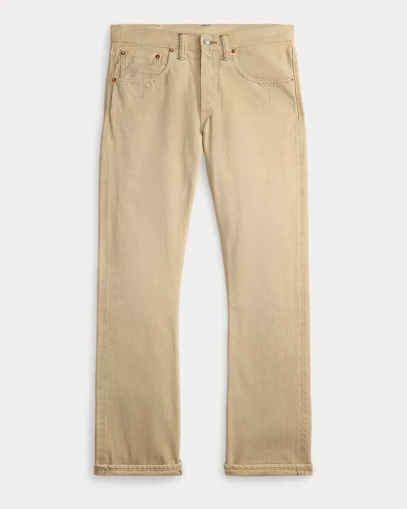 Ralph Lauren Slim-Fit Bootcut-Selvedge-Jeans in Creme Cream