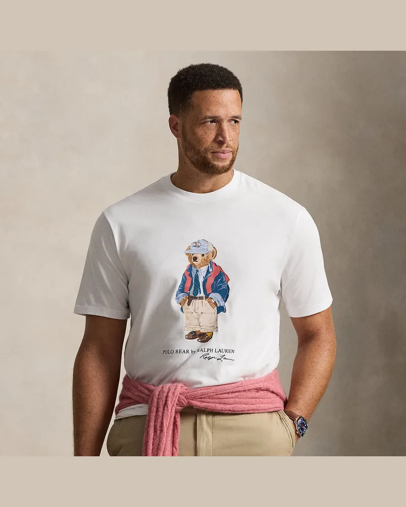 Ralph Lauren Große Größen - Jersey-T-Shirt mit Polo Bear White