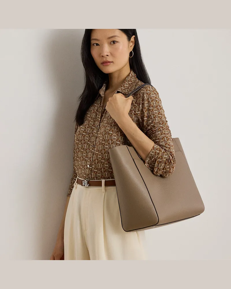 Ralph Lauren Große Tragetasche Cameryn aus Leder Brown