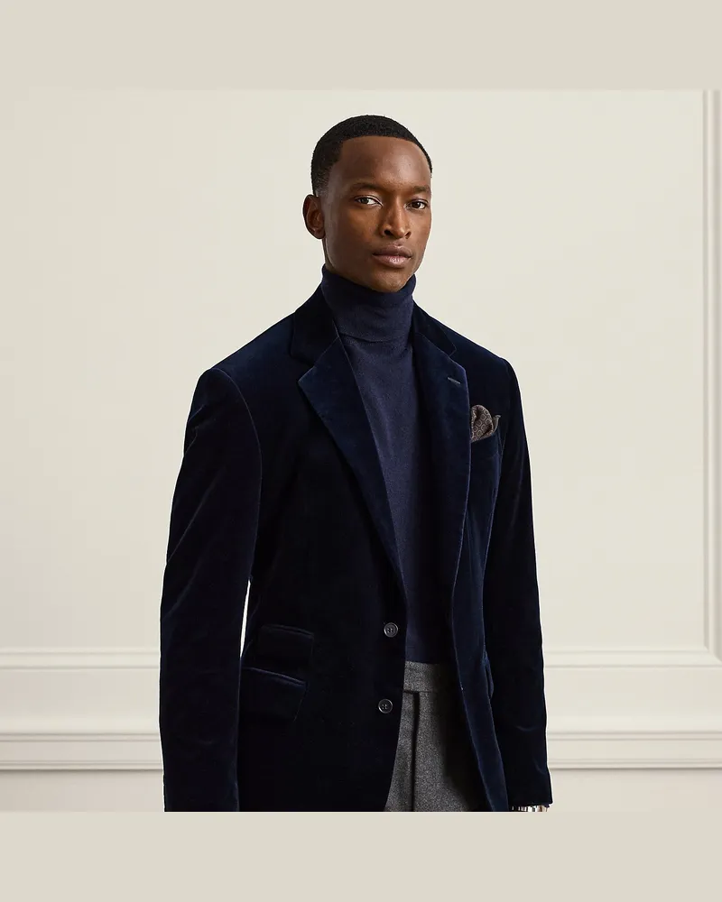 Ralph Lauren Handgeschneiderte Samtjacke Kent Blue