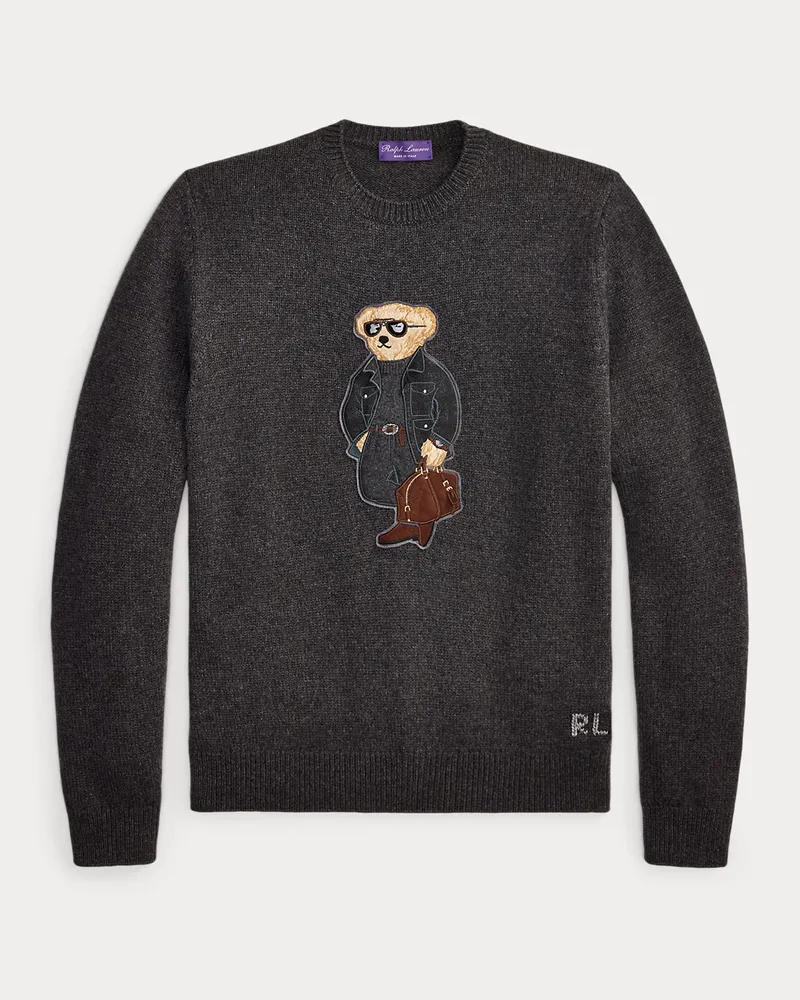 Ralph Lauren Kaschmirpullover mit Polo Bear Grey