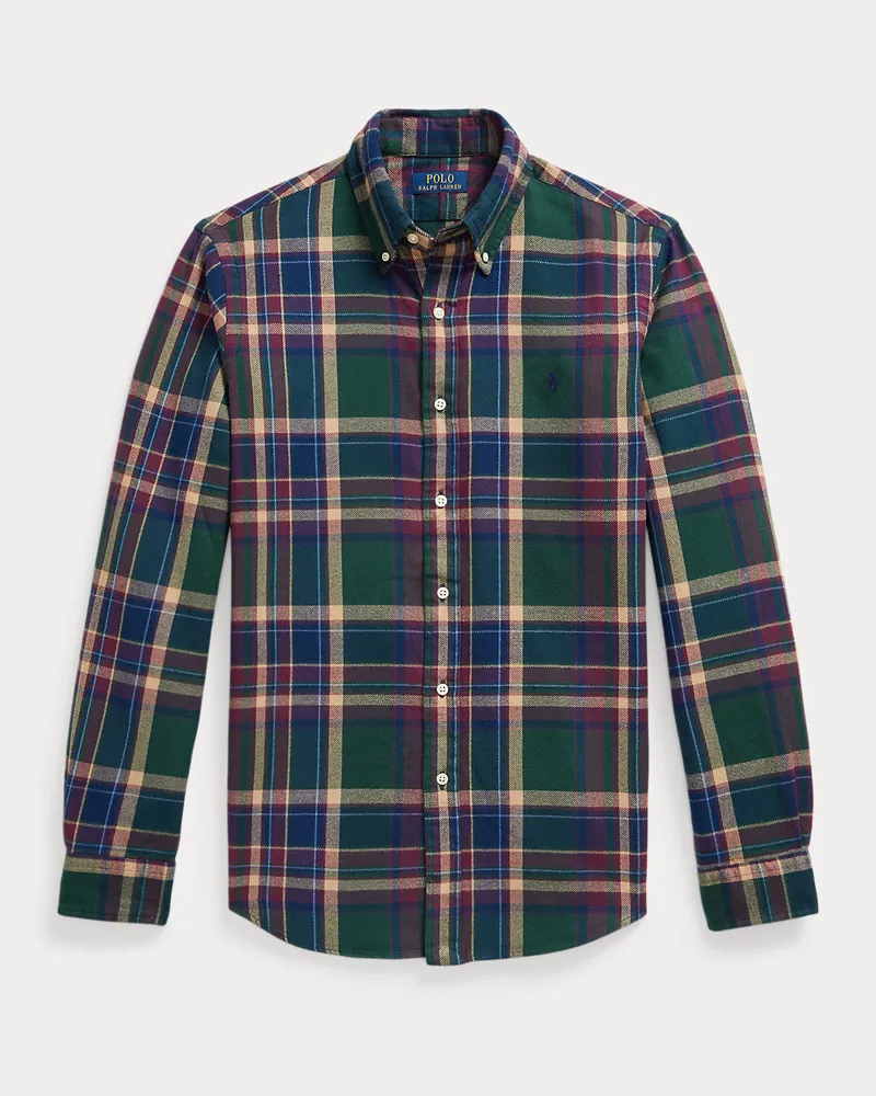 Ralph Lauren Kariertes Custom-Fit Flanellhemd Green