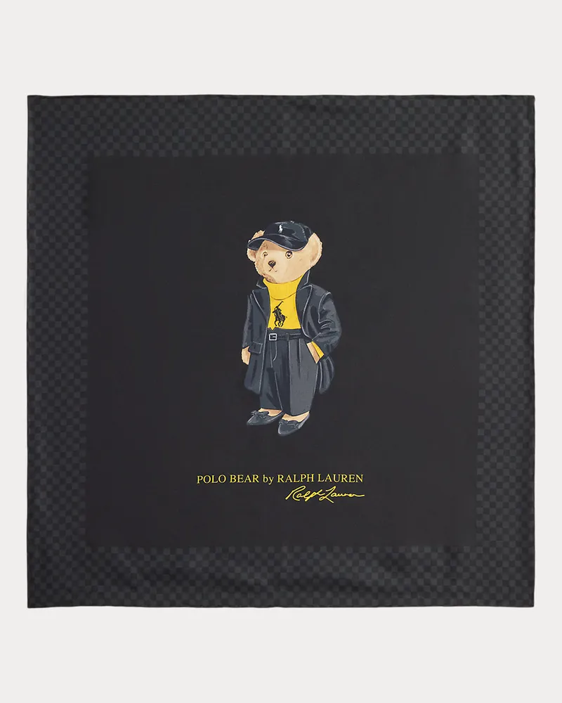 Ralph Lauren Quadratisches Seidentuch mit Polo Bear Black