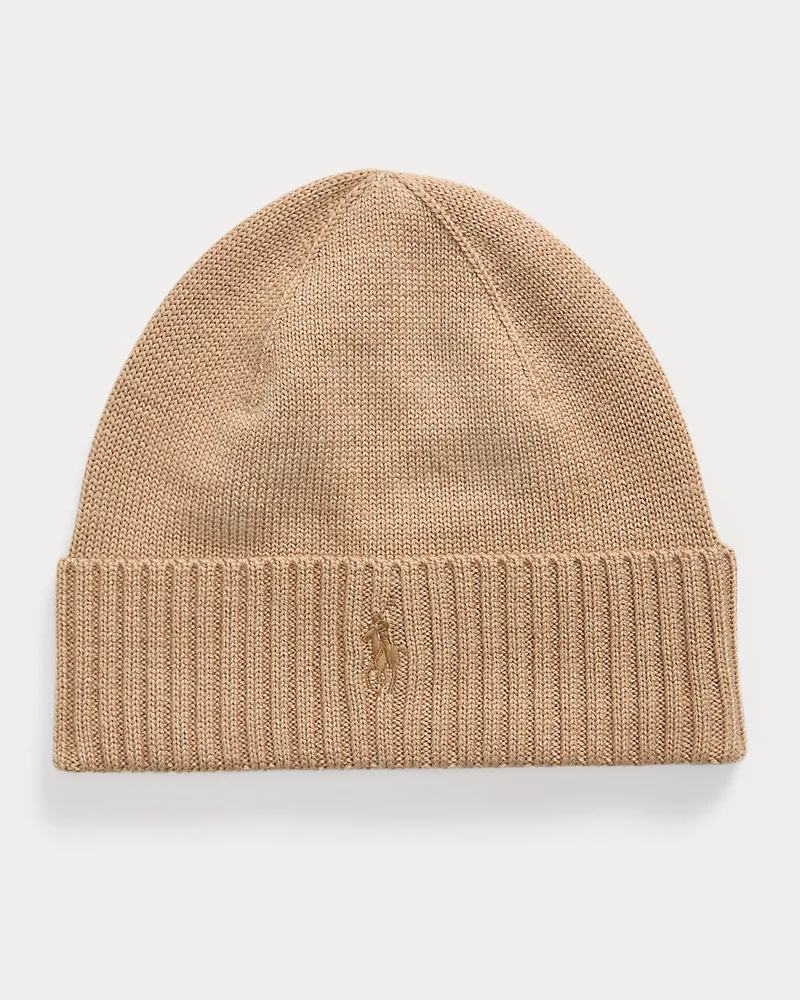 Ralph Lauren Wollmütze mit charakteristischem Pony Tan