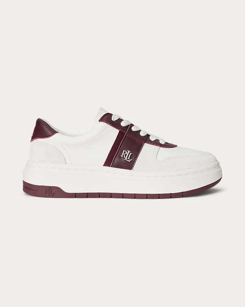 Ralph Lauren Sneaker Harlie aus Leder und Wildleder White