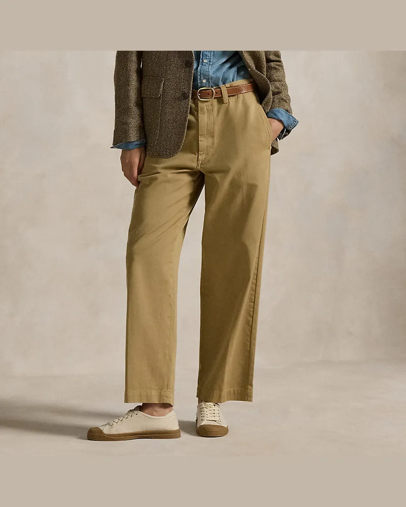Ralph Lauren Baumwollchino-Hose mit geradem Bein Tan