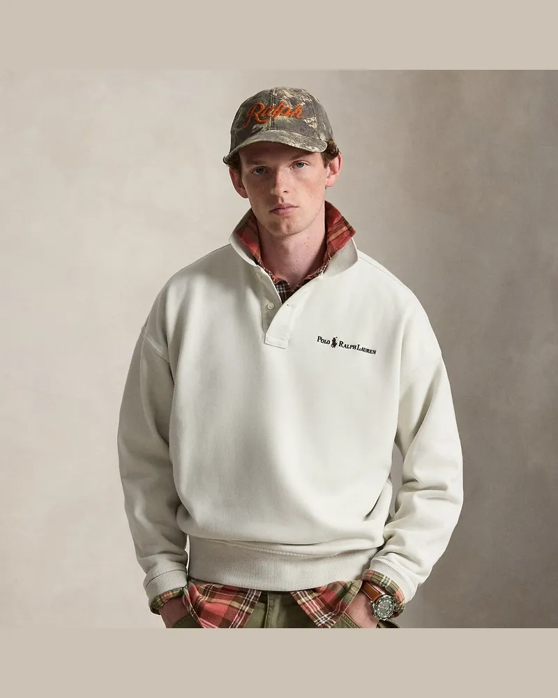 Ralph Lauren Relaxed-Fit Logo-Sweatshirt mit Kragen White