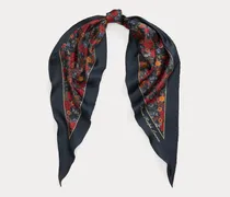 Rautenförmiger Seidenschal mit Blumen