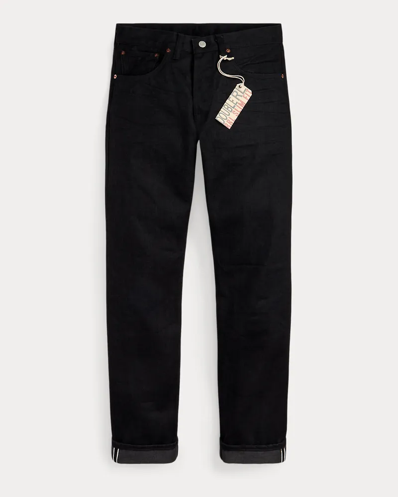 Ralph Lauren Slim-Fit Selvedge-Jeans in Schwarz Black