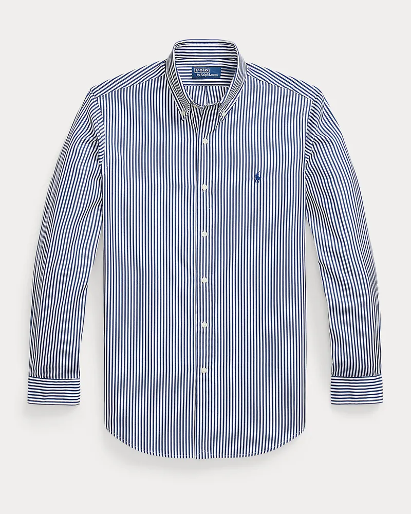 Ralph Lauren Custom-Fit Popelinehemd mit Streifen Blue